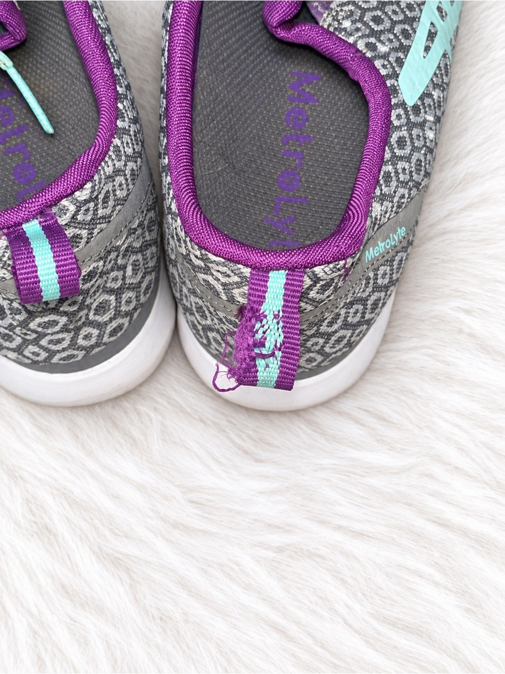 ASICS MetroLyte Walking Sneakers Women’s 8.5 | Purple Mint Gray Retro Athletic - Picture 4 of 7